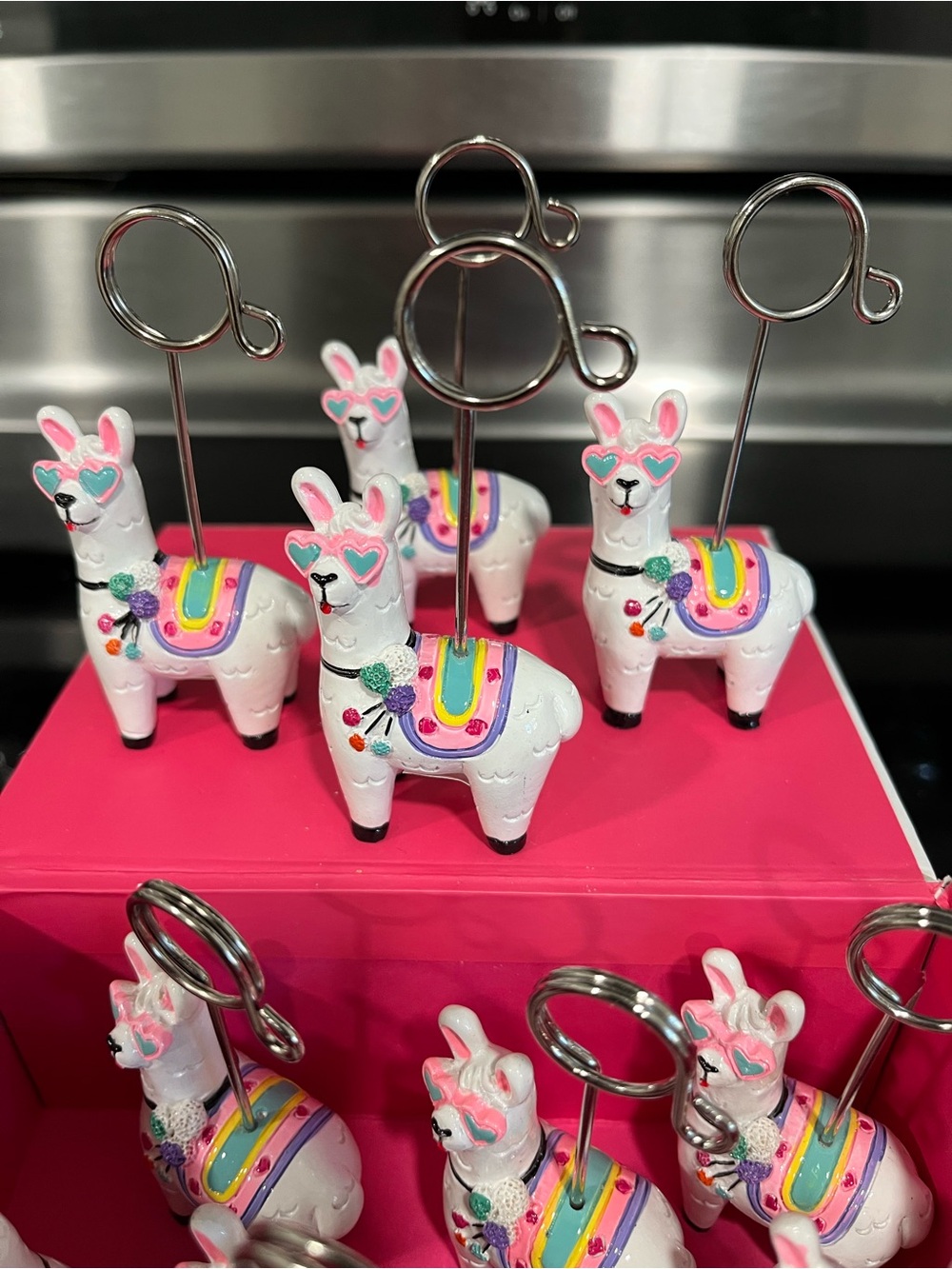 Set of 4 Lucky Llama/Alpaca Bingo Ticket Holders or Photo Clips (3 Sets Here)